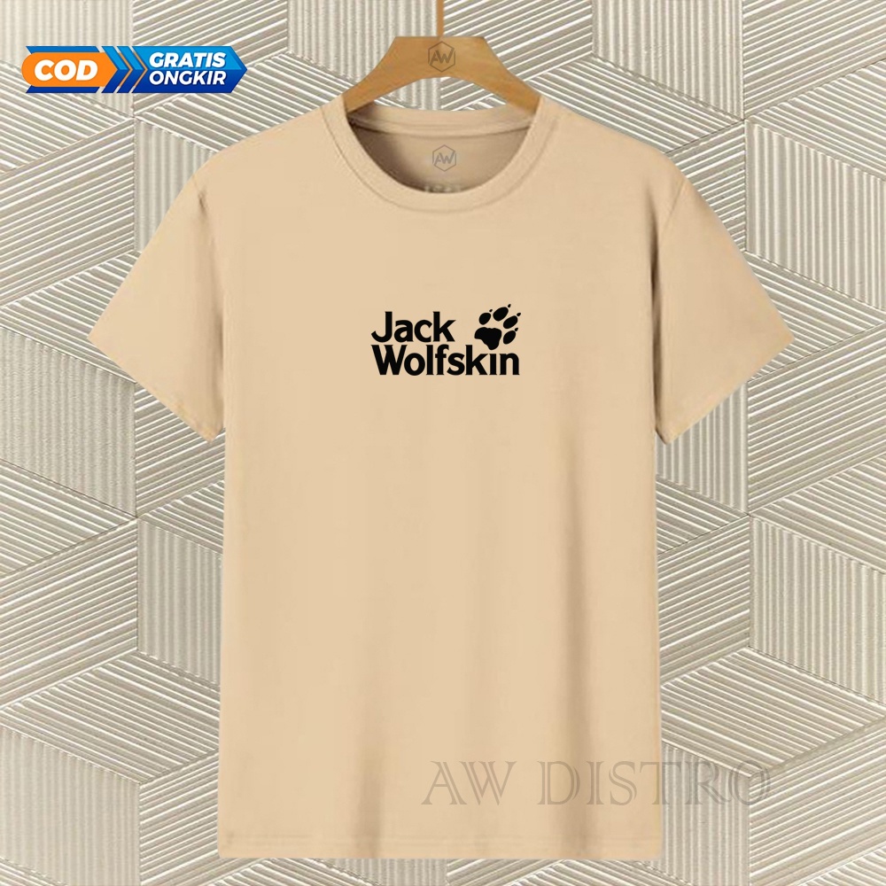 COD Baju Kaos Distro JACKWOL Texs Hitam Premium Quality Lengan Pendek