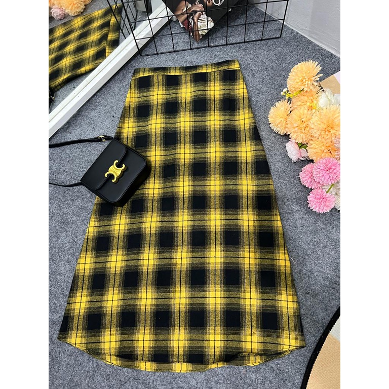 Cherry_ skirt A line | rok kotak wanita | rok korean style