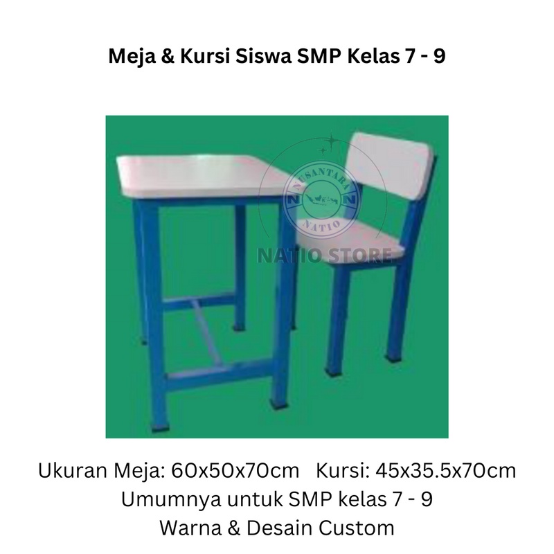 

30 Set Kursi & Meja Siswa Sekolah SMP Kelas 7 8 9