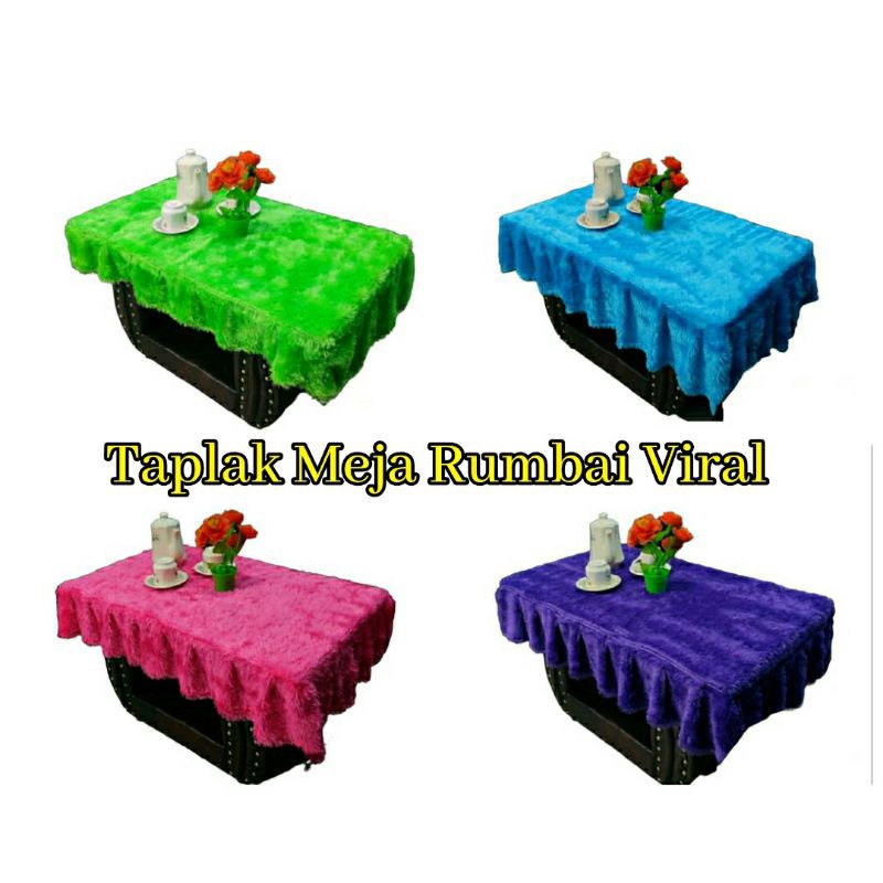 Taplak meja bulu rumbai / Taplak meja bulu rumbai / Taplak meja rumbai bulu / Taplak meja bulu Rasfu