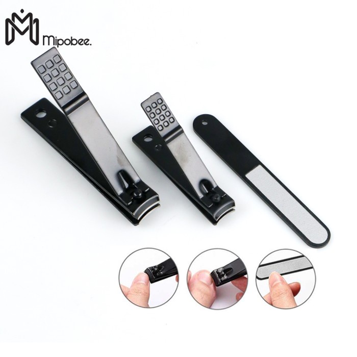 One Set Perawatan Gunting Kuku Nail Trimmer Manicure 3 PCS - Black