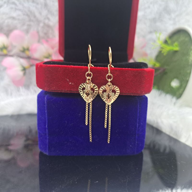 Anting jepit panjang simpel Terbaru yaxiya lapis emas 24k COD