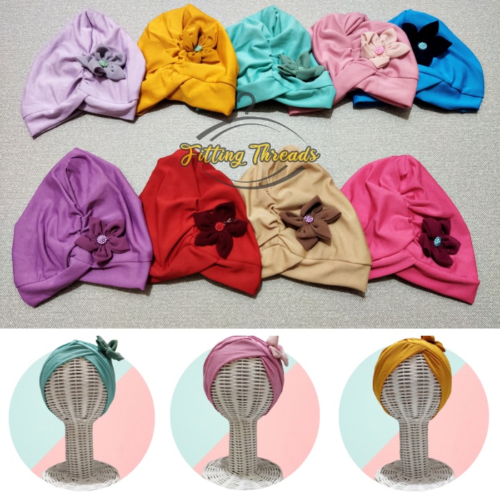 Turban Bayi Perempuan / Turban Anak Cewek Bunga Besar