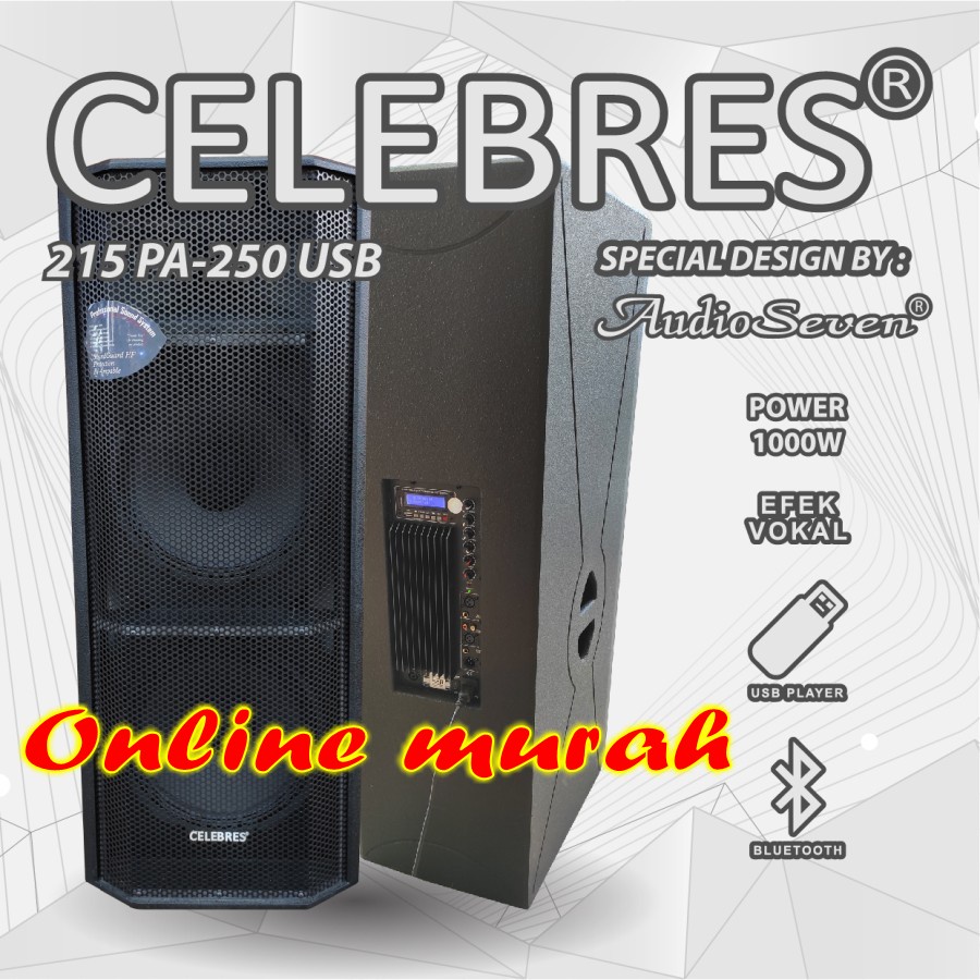 speaker aktif celebress 215pa - 250usb 15 inch double 2 x 15 2 buah