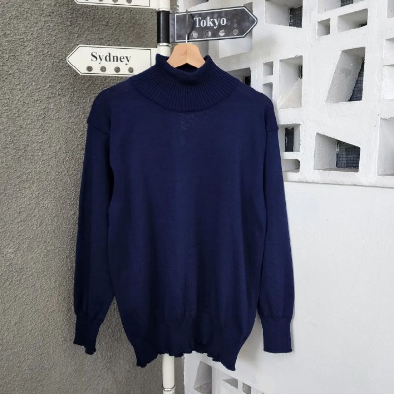 LONG NECK BASIC Sweater Pria Wanita Unisex Murah BASIC MELAR Bahan Rajut 6 Warna Size L XL Sweater Rajut Pria Wanita Lengan Panjang