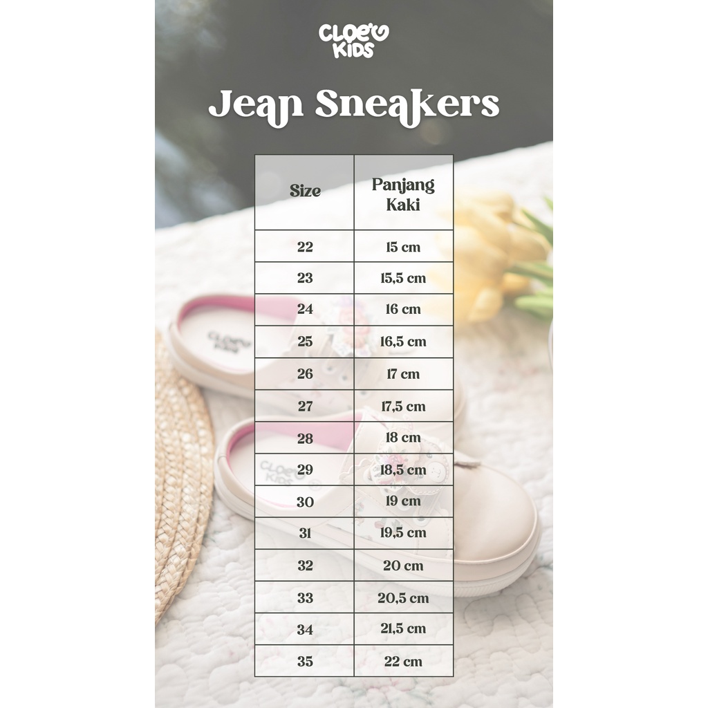 CLOEVKIDS - Jean Size 22-35 Sepatu Sandal Slip On Sneakers Anak Perempuan Lucu - Alpaca Series