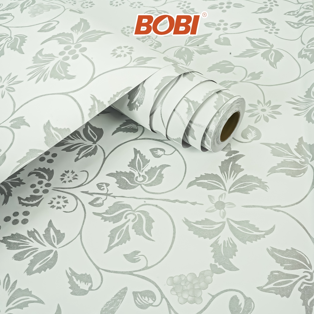 Wallpaper Sticker Motif Bunga Abu 5024 / Wallpaper Sticker Termurah / Wallpaper New