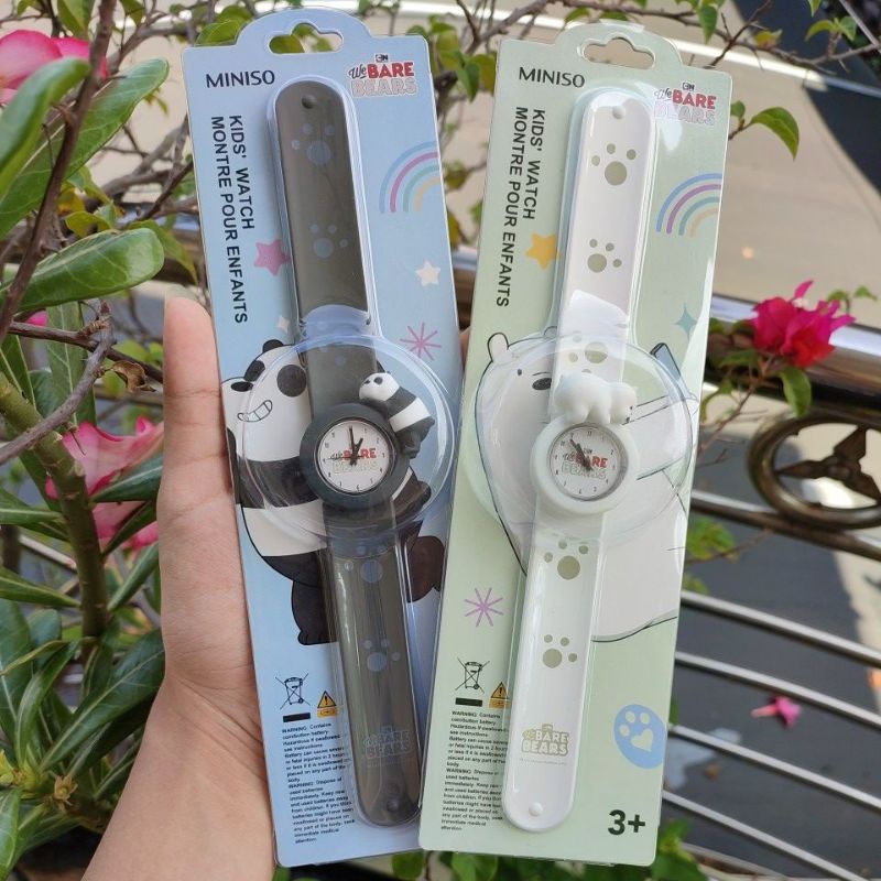 MINISO WE BARE BEARS KIDS WATCH JAM TANGAN ANAK LUCU WBB ICE BEAR PANDA