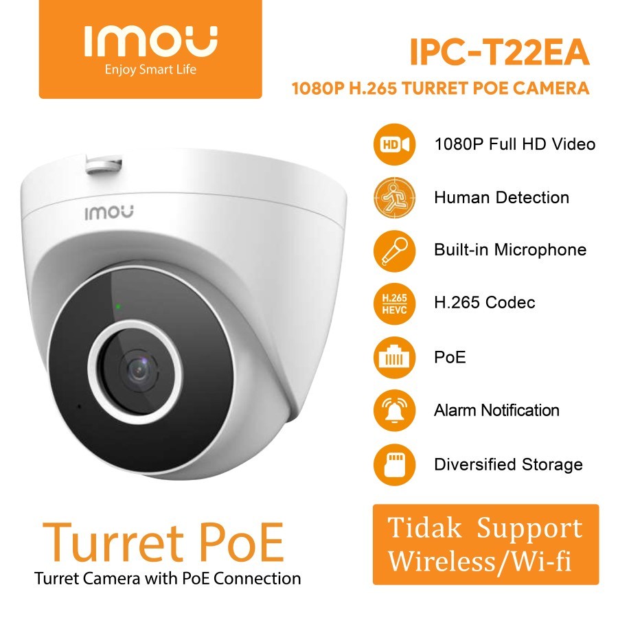 IPCAM IMOU IPC-T22EA 1080P H.265 POE ONVIF INDOOR AUDIO MOTION DETECT