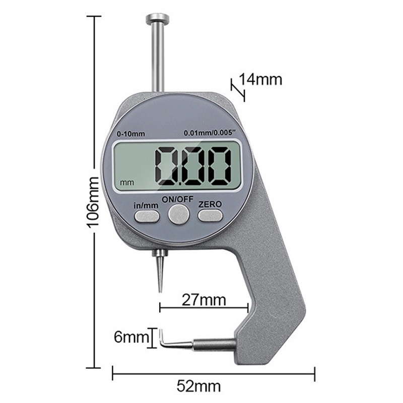 Alat Ukur Ketebalan Pipa Thickness Gauge Plat Besi Pipe Tube Micrometer 0-10mm 0.01