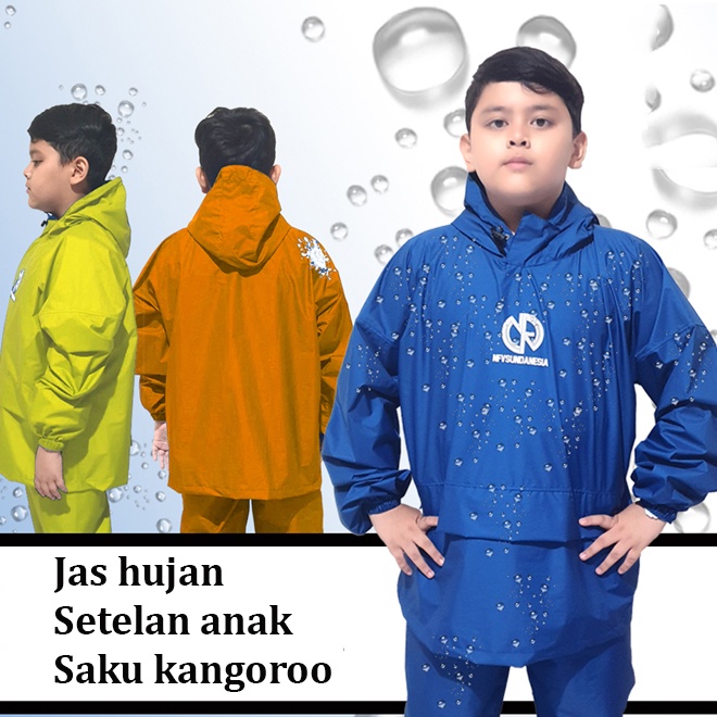 Jas Hujan Anak Setelan Saku Kangoroo