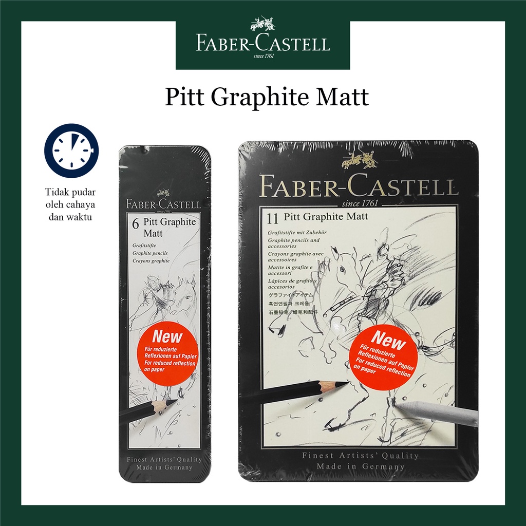 

Pitt Graphite Matt Pencil Faber Castell / Pensil Pitt Graphite Matt Kemasan Tin Case