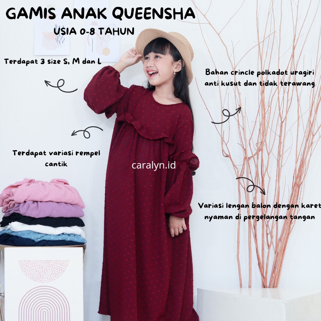 GAMIS ANAK QUEENSHA GAMIS CRINCLE DAILY ANAK PEREMPUAN