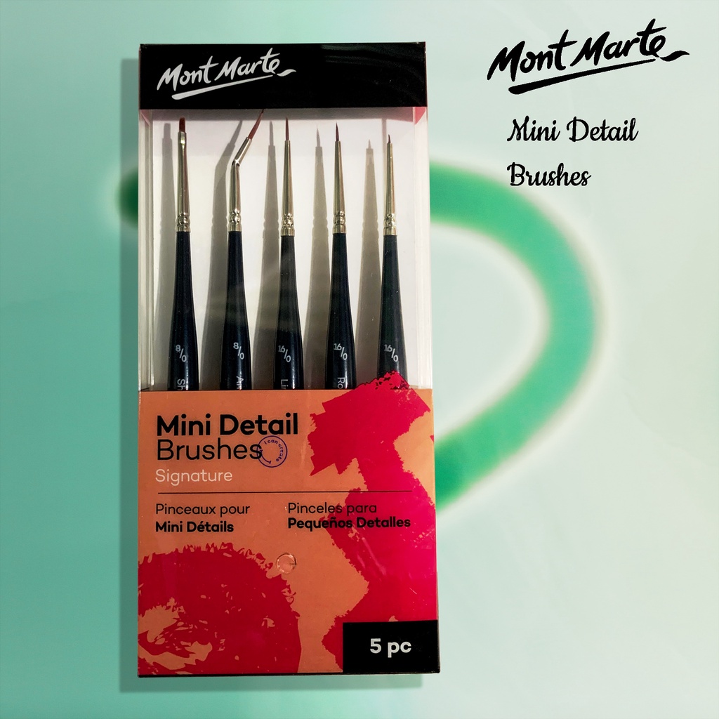 

Mont Marte Kuas Detail Mini / Kuas Detail / Detail Brushes / 5 pcs