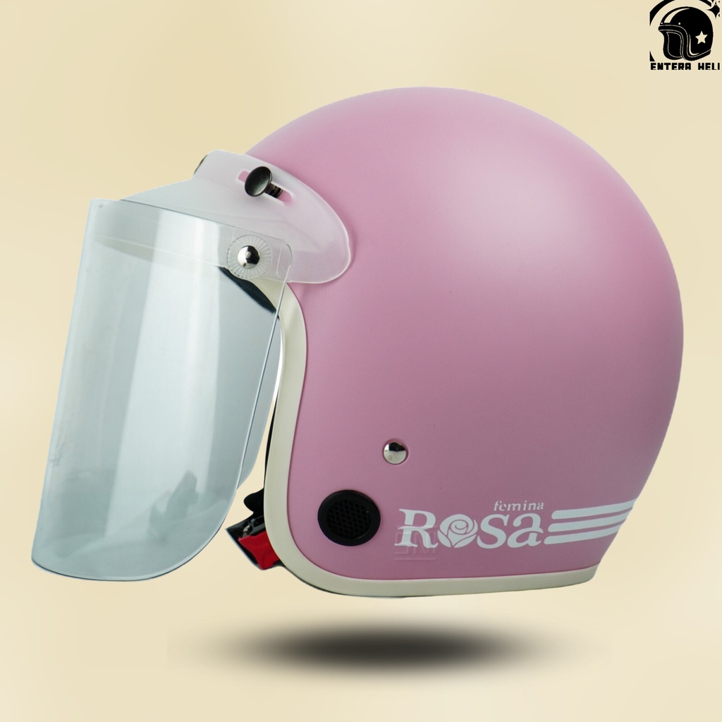 Helm Bogo Wanita Viral Warna Pastel Dewasa Retro Motor SNI Terbaru