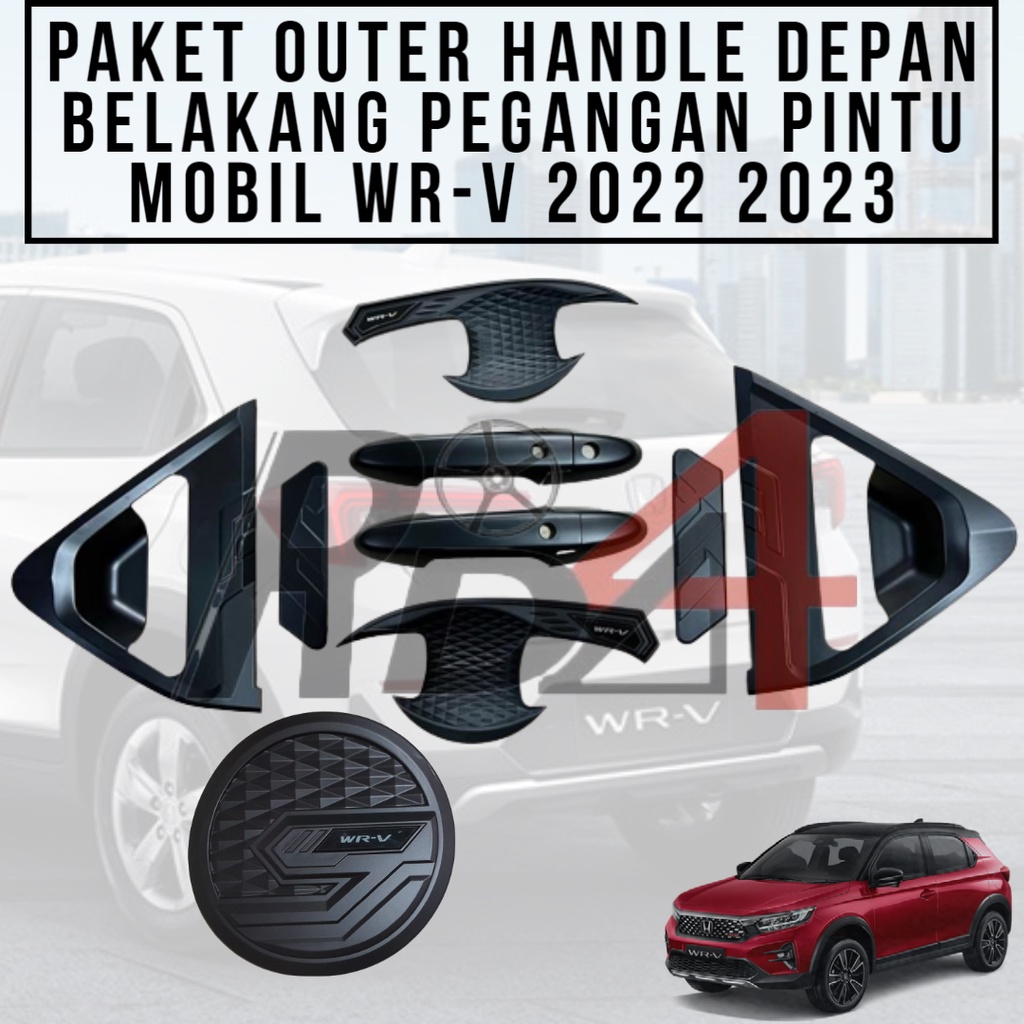 Cover Handle Pegangan Pintu Mobil Honda WRV 2022 2023 Carbon Hitam