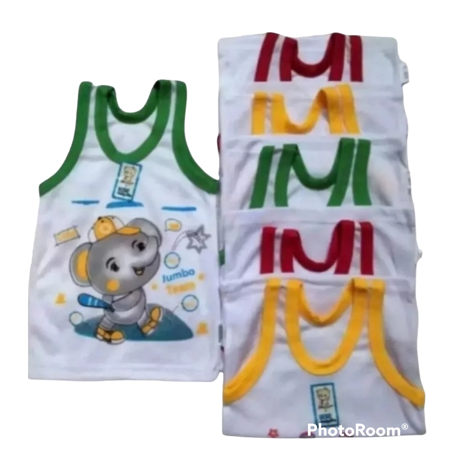 AZNASHOP... 3 PCS/6 PCS/12 SINGLET KAOS DALAM BEBE WARNA PUTIH MOTIF KARTUN SNI/WARNA RANDOM/MIX WARNA/BALITA PRA SEKOLAH