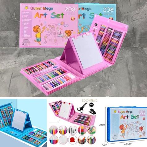 

Art set 208 Pcs crayon alat melukis gambar Set Drawing okt04