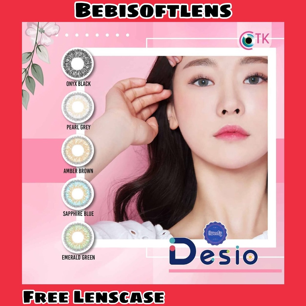 Softlens DESIO DIA 14.50mm NORMAL BLACK, GREY, BROWN, BLUE, EMERALD GREEN / GRAY CTK Lensa Kontak