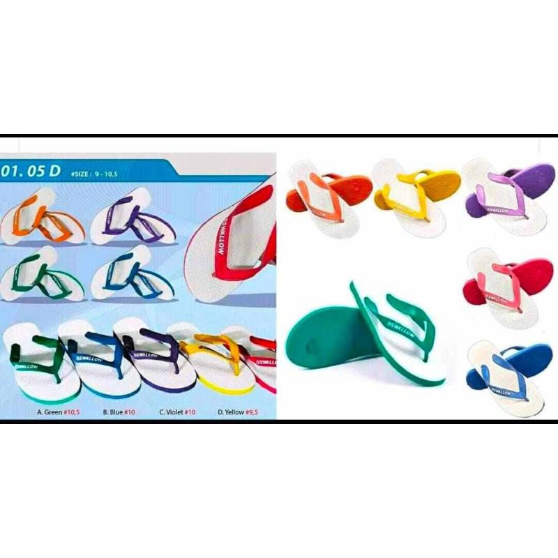 Sandal jepit SWALLOW hitam & Putih / Sendal Swallow no seri 1 pasang