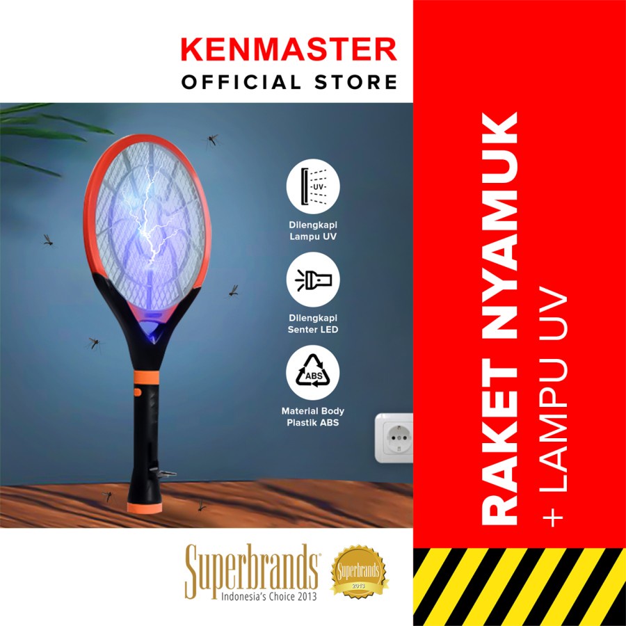 RAKET NYAMUK KENMASTER + SENTER (1 LED) + MAGIC BLUE LED