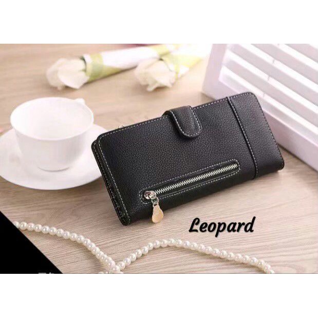 Dompet Wanita Panjang Bahan Kulit PU Leather Premium BAEOS/Dompet Lipat Wanita Dompet Import Murah