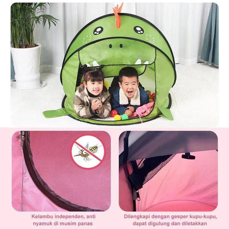 tenda anak indoor outdoor motif hewan binatang keranjang mandi bola kid kids play tent big size jumbo ukuran besar baby shark unicorn tiger bear beruang harimau ikan hiu mainan bayi balita batita hide and seek montessori sensorik hadiah kado ultah girl