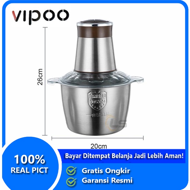 Blender chopper daging Vipoo V-6005 stainless steel Berkualitas