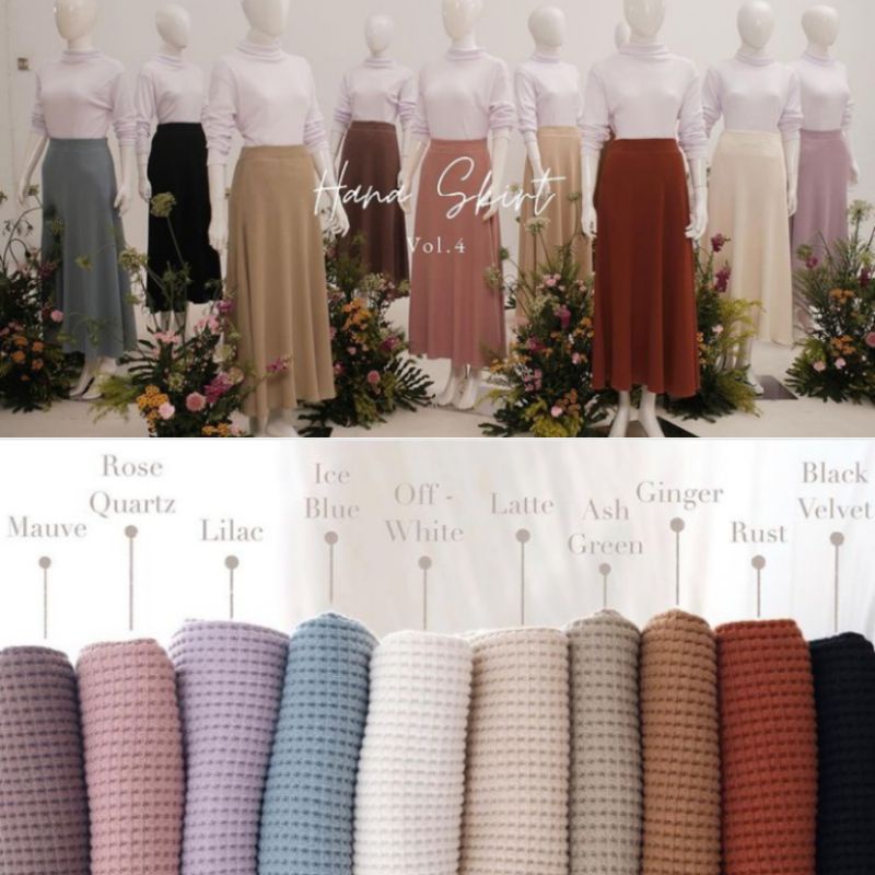 READY STOCK HANA SKIRT NUETA x DWIHANDA DWI HANDAYANI ASH GREEN ICE BLUE ROSE QUARTZ PINK GINGER NUE