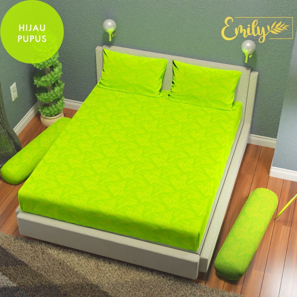 Sprei Homemade EMBOS POLOS HIJAU PUPUS &quot;PREMIUM&quot; katun ukuran 90 100 120 140 160 180x200 &amp; 200