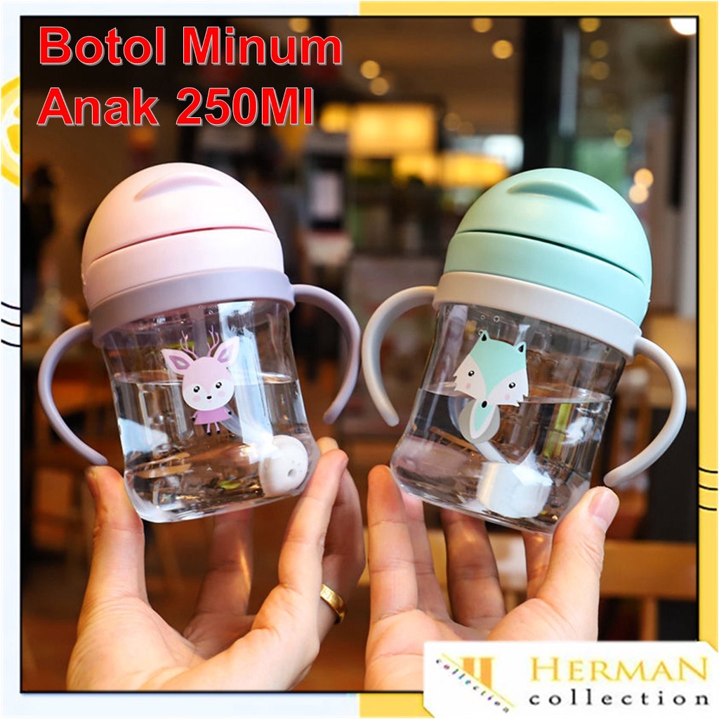 HC BOTOL MINUM ANAK VIRAL 280ML BOTOL AIR MINUM ANAK BAYI KARAKTER HEWAN GELAS ANAK BALITA TRAINING