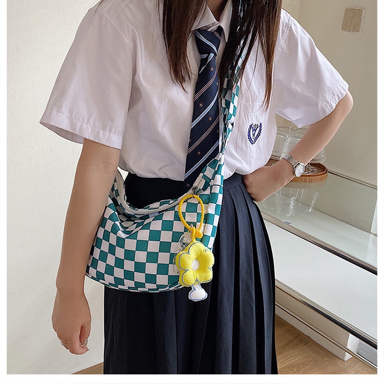 DOROTHY Tas Selempang Motif Catur Sling bag Bahu Catur Bag lucu Wanita Checkerboard Shoulder Bag Korean Style  Chikoisme