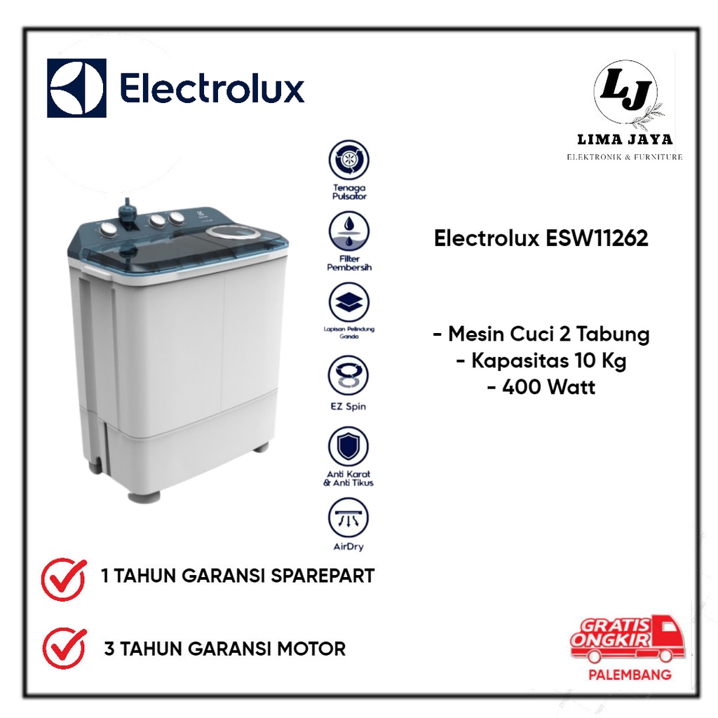 Mesin Cuci 2 Tabung Electrolux ESW 11262 Mesin Cuci Dua Tabung 10 Kg