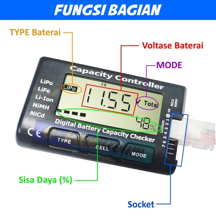 Cellmeter 7 Digital Battery Capacity Checker Controller Tester