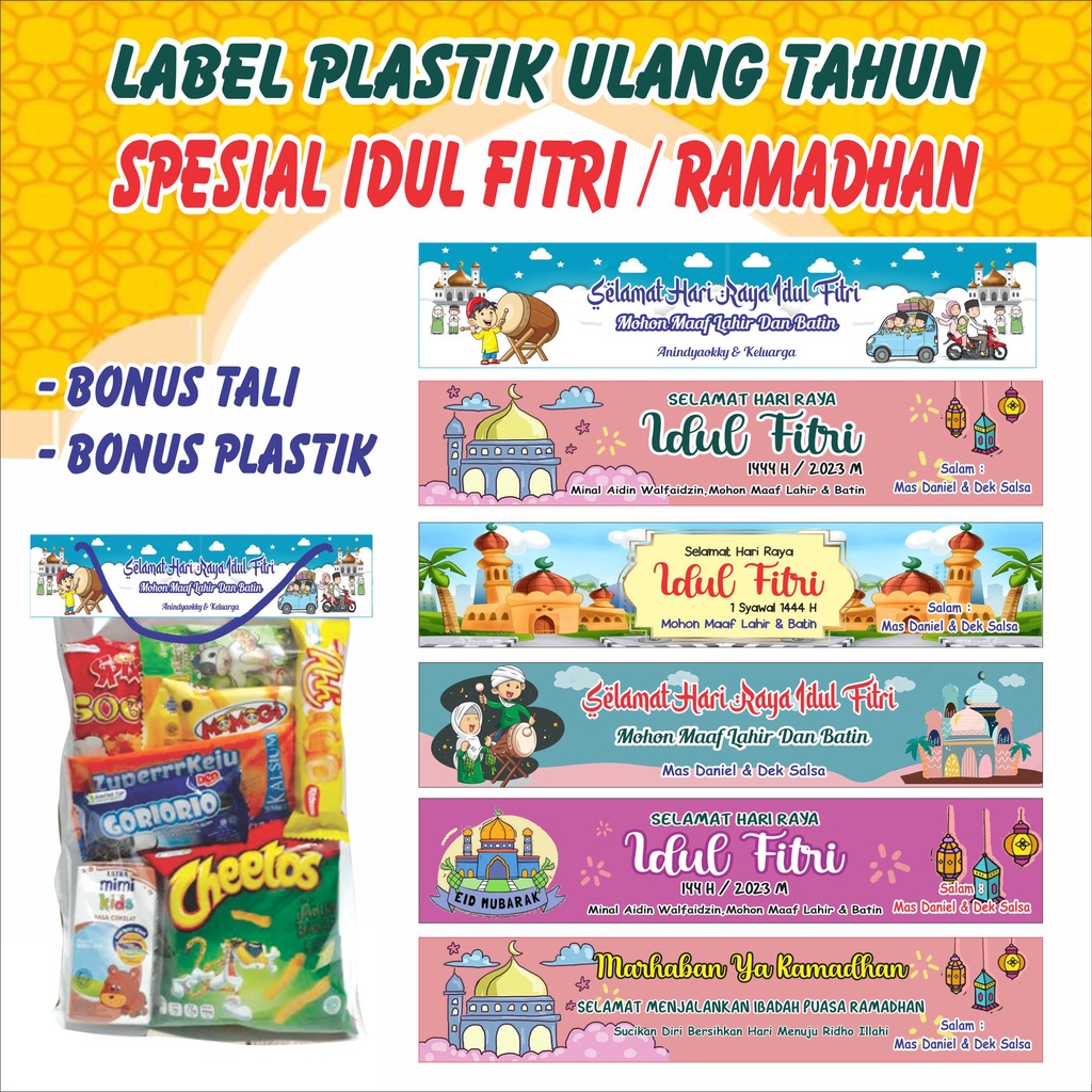 

LABEL SNACK PLASTIK SPESIAL TEMA IDUL FITRI - Besar (20x35 cm)