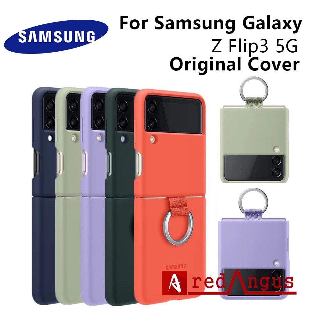 Silicone Full Cover Samsung Galaxy Z Flip 3 Flip3 5G Soft Case With Ring Softcase Silikon Casing Ori