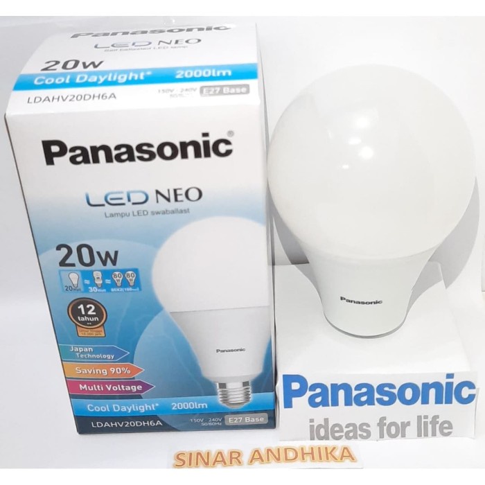 lampu led LAMPU LED BULB NEO PANASONIC 20 WATT PUTIH 2000LM(V2M4) premium lampu tidur aesthetic lamp