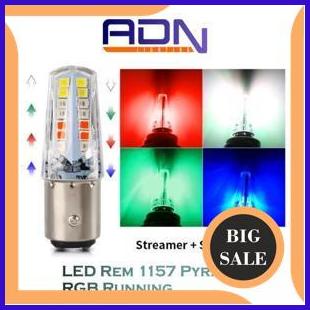 LAMPU LED REM MOBIL MOTOR 1157 RGB RUNNING KEDIP STROBO PYRAMID suku cadang 29M4R23