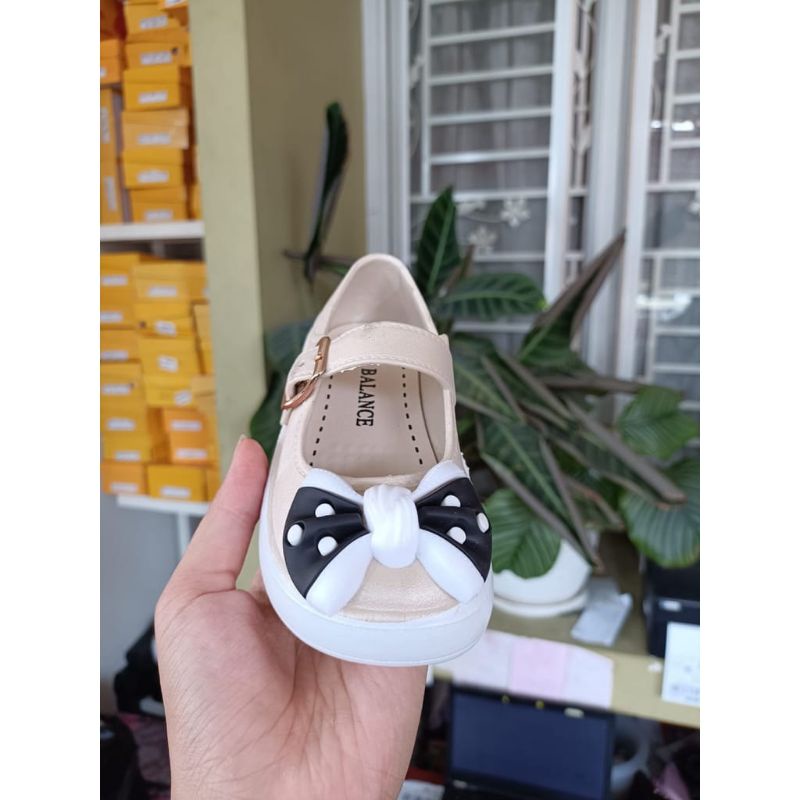 Flat Shoes sepatu anak perempuan motif pita polkadot jelly import anti slip anti licin