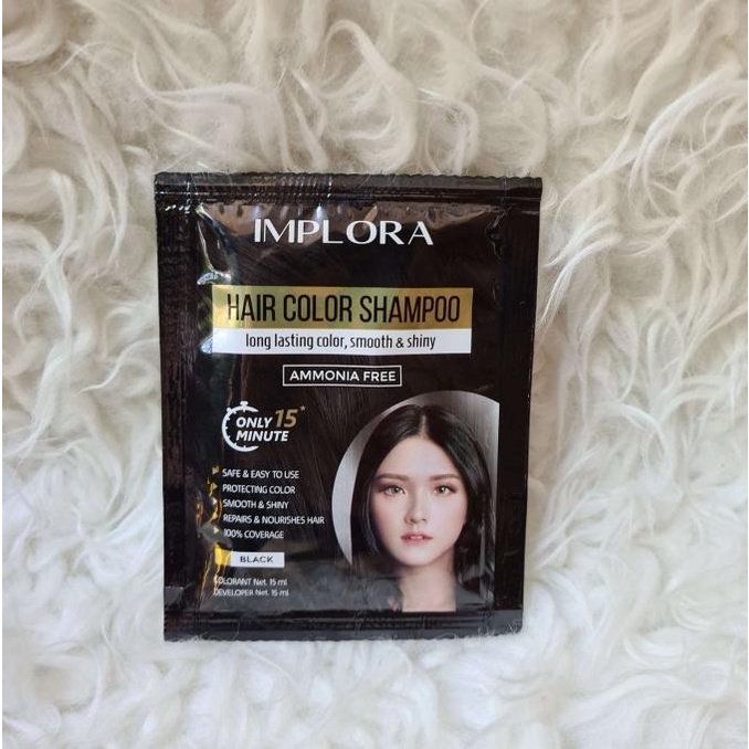 TERBARU IMPLORA - hair color shampoo pewarna rambut alami sampo tahan lama ok
