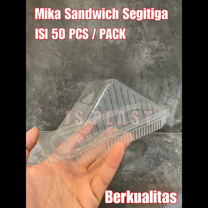 Terlaris (Isi 50Pcs) Mika Roti Segitiga / Mika Sandwich Segitiga - Tray Roti