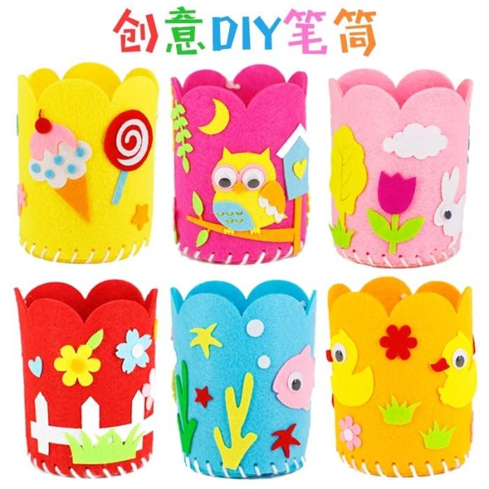 

DIY Mainan Tempat Pensil Flanel Pencil Holder Education Anak