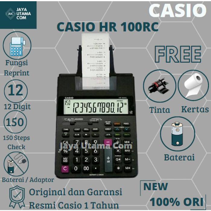 

Terlaris Kalkulator Print Casio Hr 100 Rc