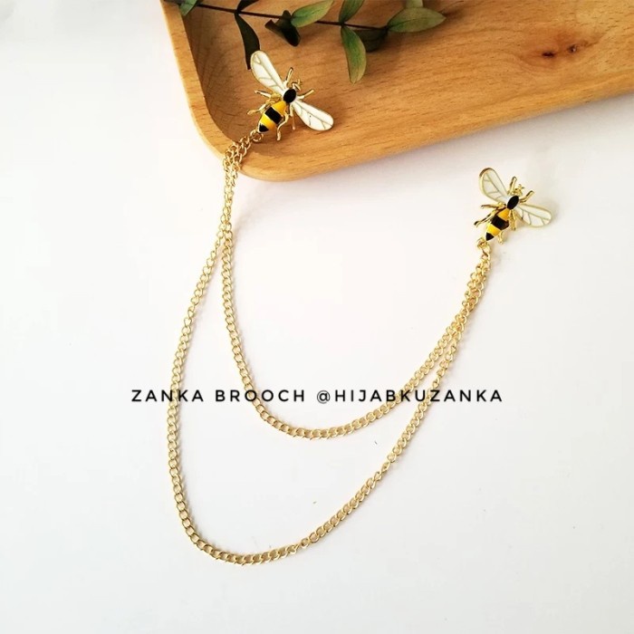 Terlaris Pin Bros Pin Rantai Lebah Tassel Bee Brooch