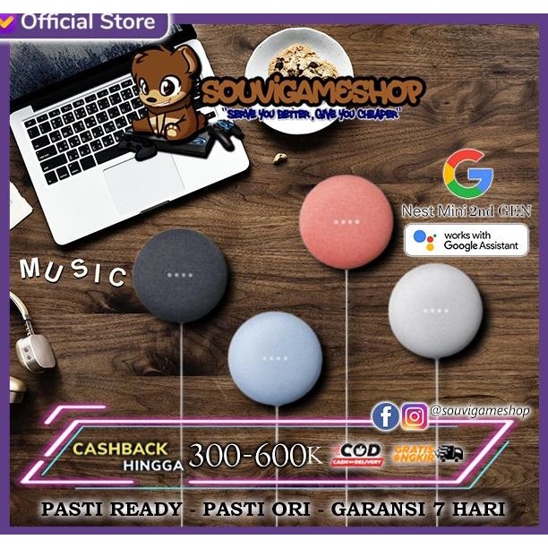 TERBARU PROMO GOOGLE HOME NEST MINI 2 GEN2 GEN 2 2nd GENERATION SMART SPEAKER SPEAKER BLUETOOTH/SPEA