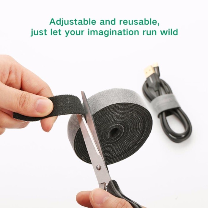 

Terlaris Cord Cable Organizer Klip Kabel Roll 5 Meter Material Nylon Bisa Dipotong