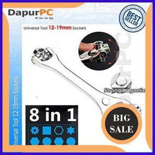 Kunci Pas 8 In 1 Multifungsi Hex Wrench Universal 12-19mm + Magnet parts 29M4R23