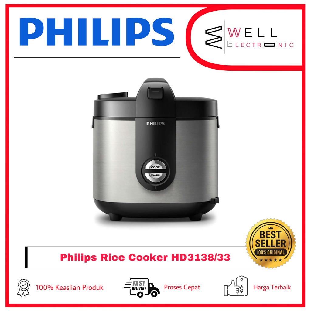 RICE COOKER PHILIPS HD3138 Premium Plus Rice Cooker - HD 3138 Garansi Resmi