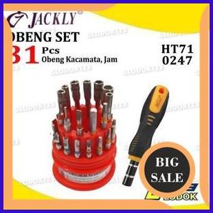 Obeng Set 31 Pcs Service Jam Kacamata HP Handphone PC Komputer Laptop - Tutup Retak, Packing Bubble