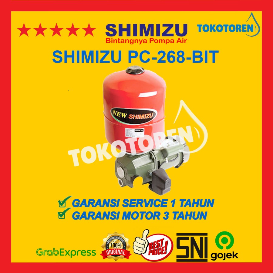 SHIMIZU PC 268 BIT JETPUMP 30 METER GARANSI RESMI ORIGINAL